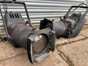 A pair of long lens stage lights
