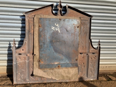 Cast iron overmantle mirror