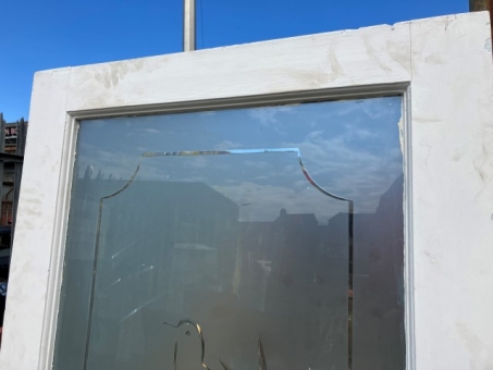 Cut glass door