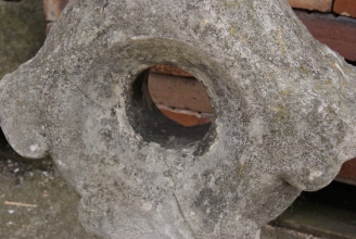 Carved limestone Church cross finial