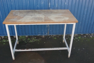 Teak top steel framed tables