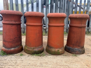 Four terracotta chimney pots