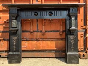 Victorian marbleised slate fire surround