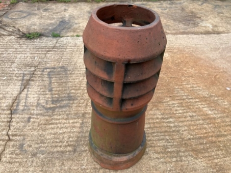 Terracotta louvered chimney pot