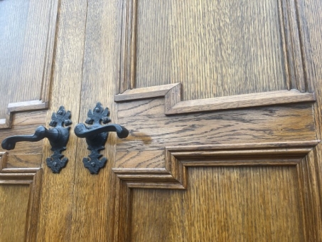 English oak double doors