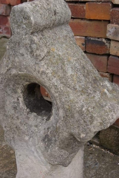 Carved limestone Church cross finial