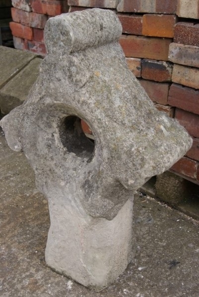 Carved limestone Church cross finial