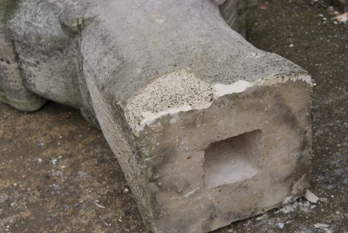 Carved limestone Church cross finial