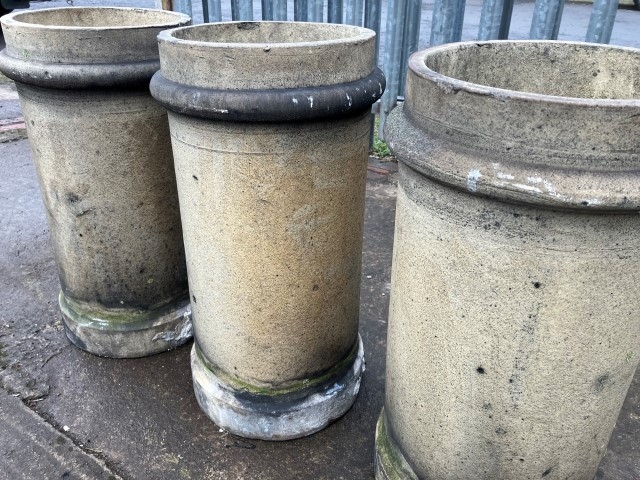 Buff cylindrical chimney pots