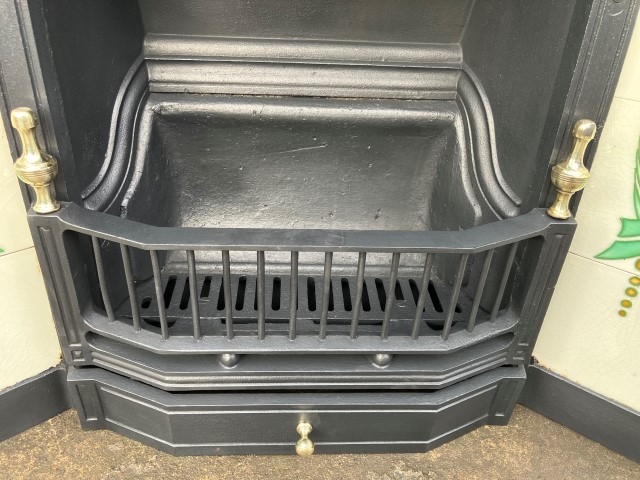 Art Nouveau cast iron tiled insert