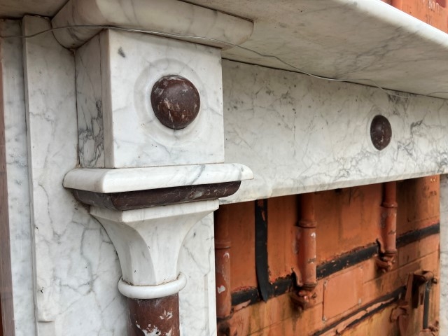 Victorian Gothic revival marble fire surround