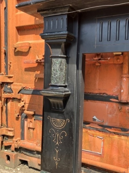 Victorian marbleised slate fire surround