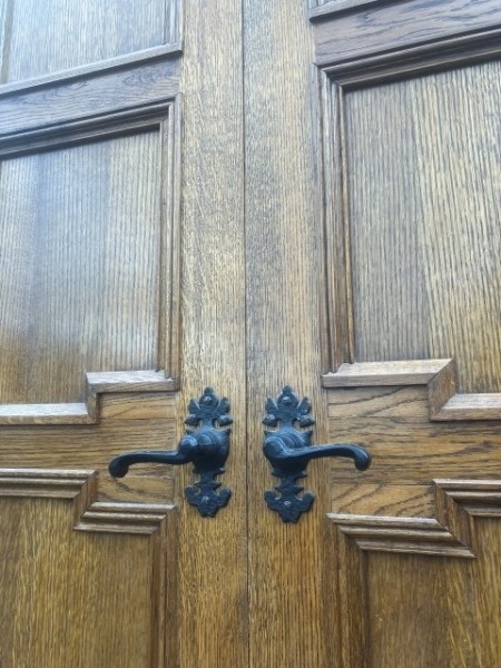 English oak double doors