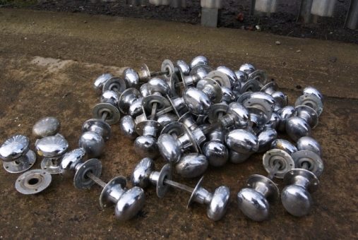 Chromed brass door handles