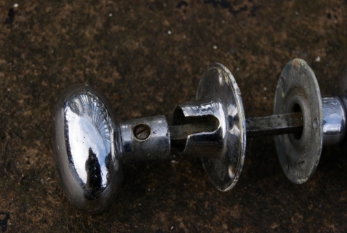 Chromed brass door handles