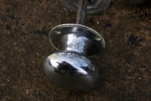 Chromed brass door handles
