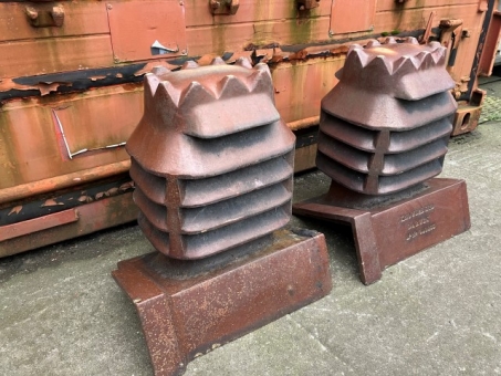 Salt glazed vented ridge tiles