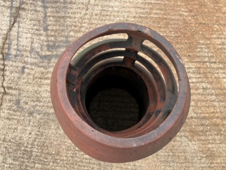 Terracotta louvered chimney pot