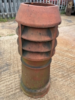 Terracotta louvered chimney pot