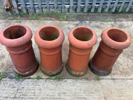 Four terracotta chimney pots