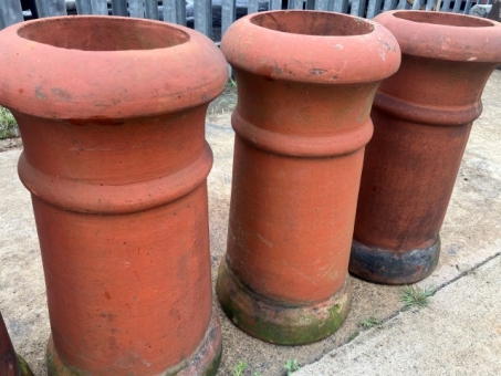 Four terracotta chimney pots