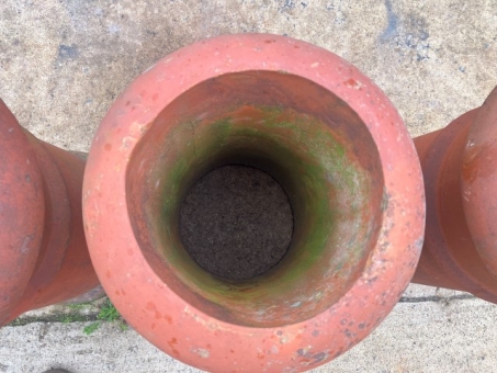 Four terracotta chimney pots