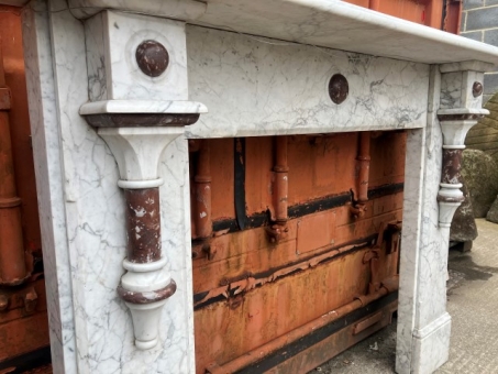 Victorian Gothic revival marble fire surround