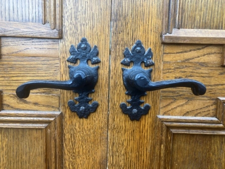 English oak double doors