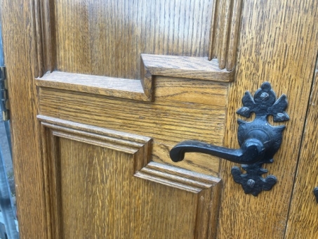 English oak double doors